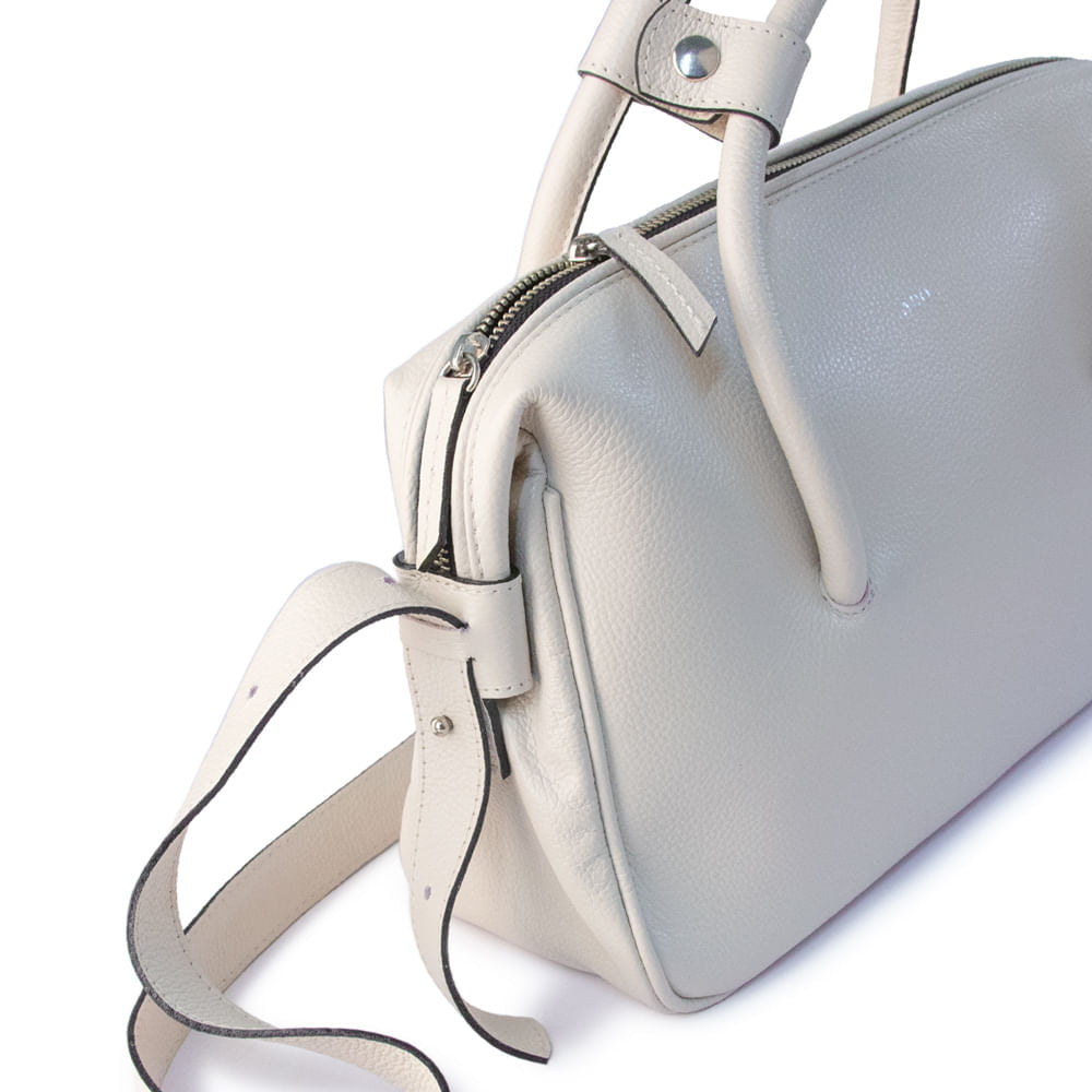 Bolsa Tab Couro Adô Cor Branco Latte