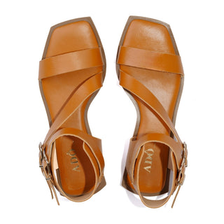 Sandalia Pagu Couro Adô Cor Mel Honey