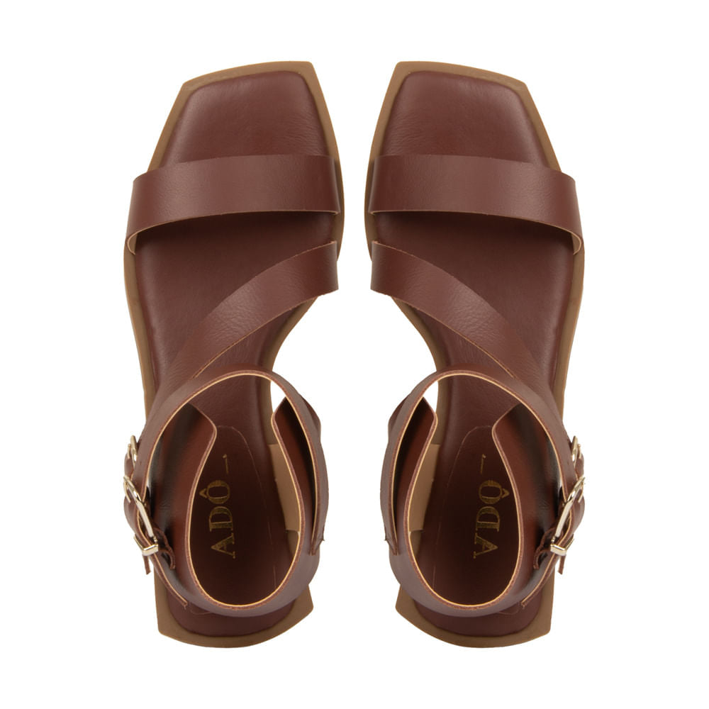SANDALIA PAGU COURO ADÔ COR MARROM CACAU