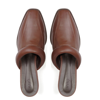 Mule Tomie Couro Adô Cor Marrom Cacau