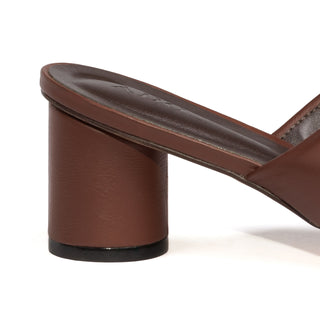 Mule Tomie Couro Adô Cor Marrom Cacau