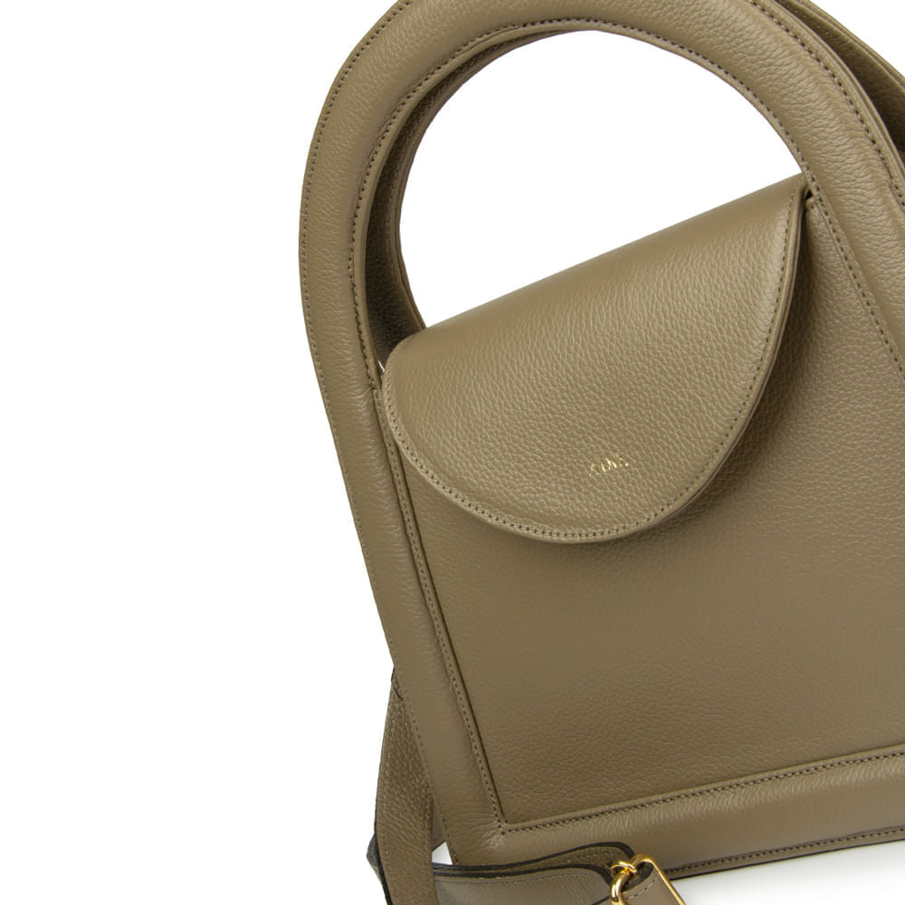 Bolsa Bambini Couro Adô Cor Cinza Fendi