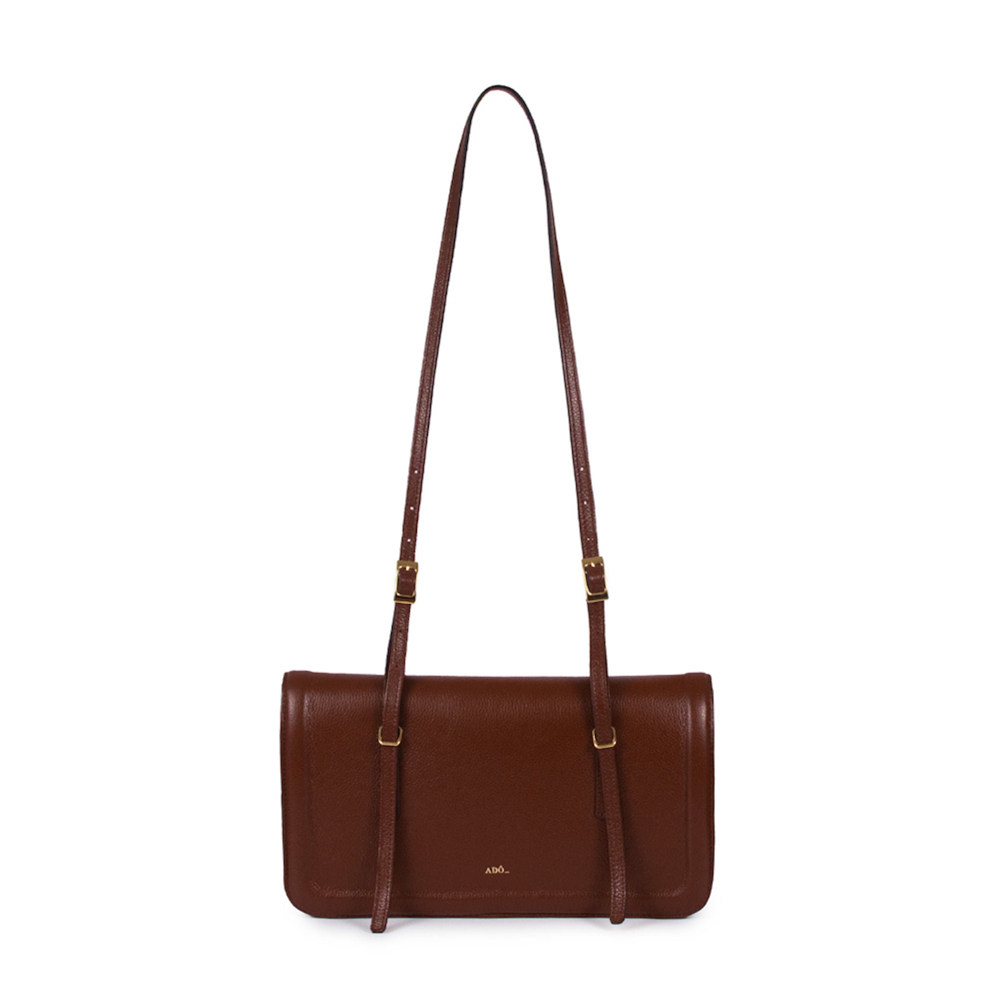 Bolsa Envelope Couro Adô Cor Marrom Cacau