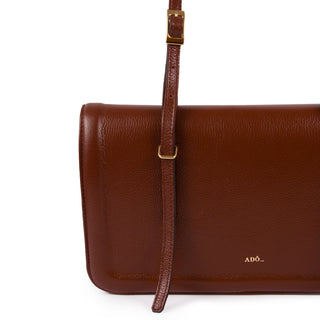 Bolsa Envelope Couro Adô Cor Marrom Cacau