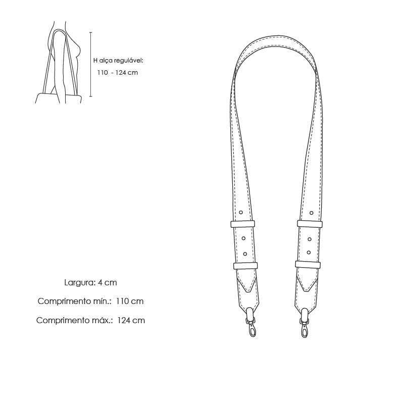 Alca Avulsa Couro Larga Couro Adô Cor Violeta
