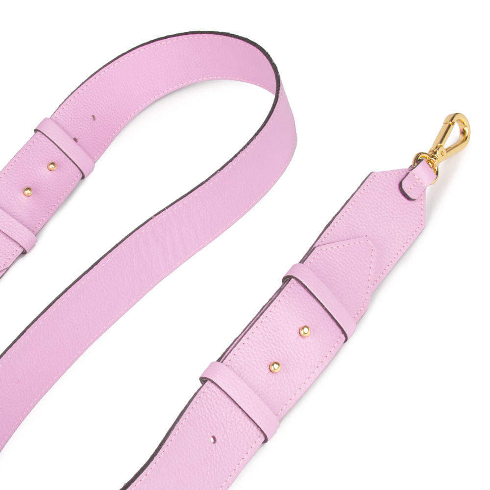 Alca Avulsa Couro Larga Couro Adô Cor Rosa Tropico