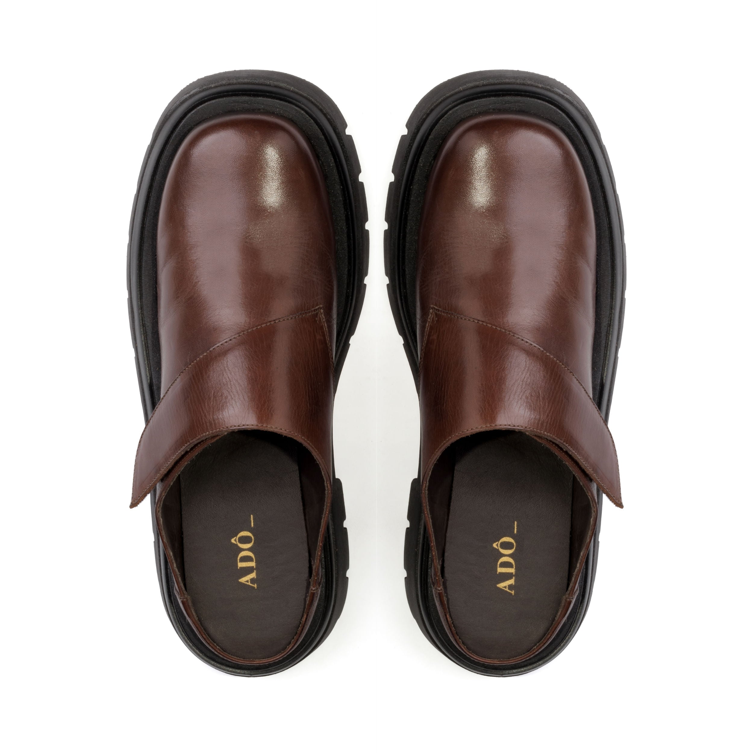 Clog Iris Couro Adô Cor Marrom Cacau