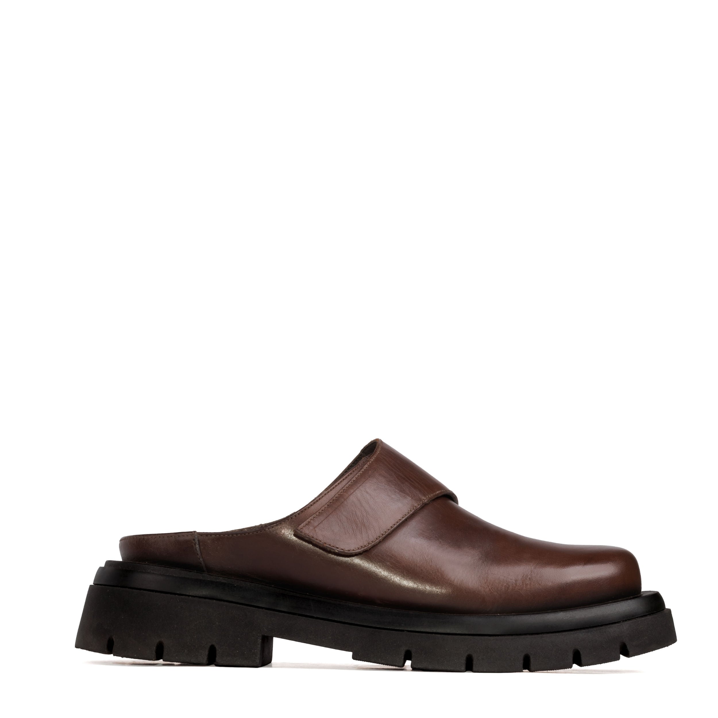 Clog Iris Couro Adô Cor Marrom Cacau