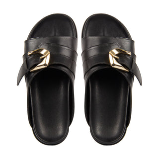 Sandália Birken Biona Couro Adô Cor Preto