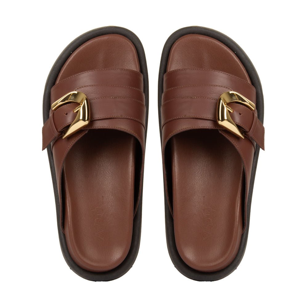 Sandália Birken Biona Couro Adô Cor Marrom Cacau