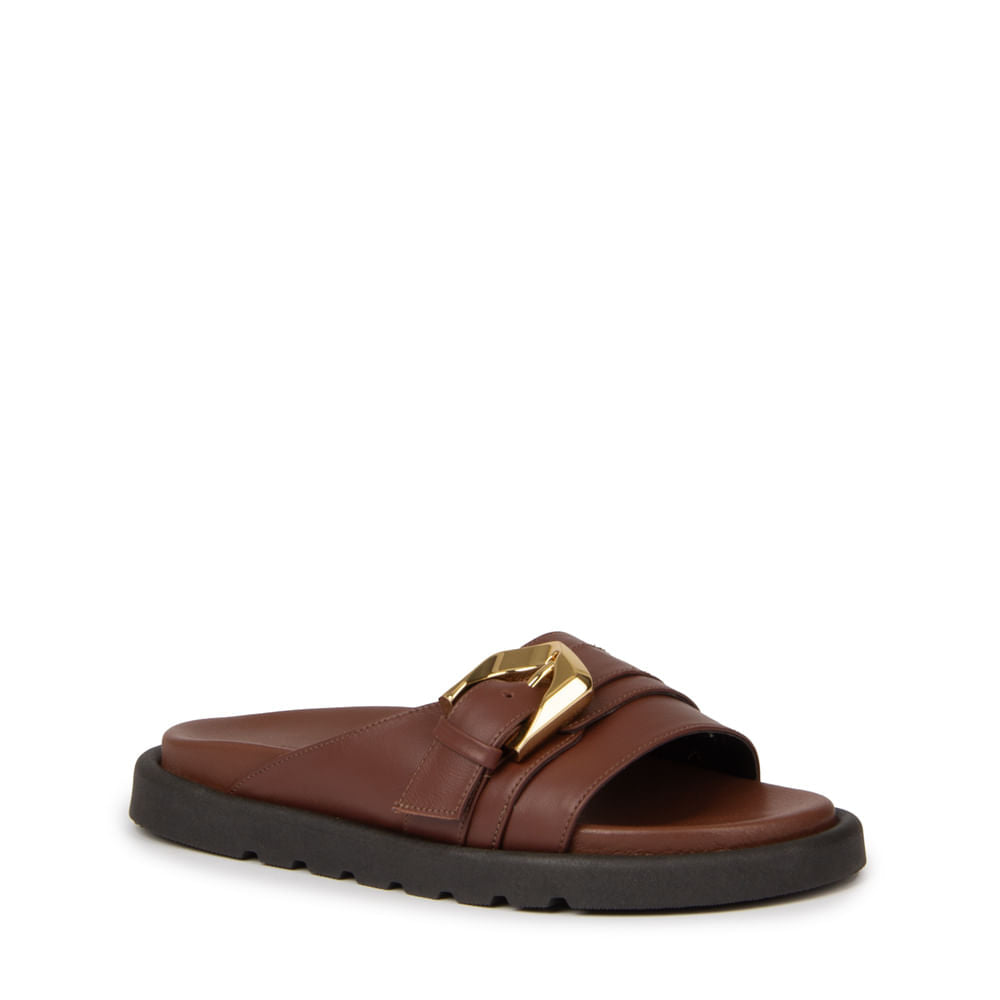 Sandália Birken Biona Couro Adô Cor Marrom Cacau