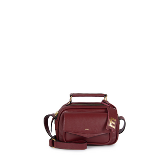 Bolsa Brick E Mini Couro Adô Cor Framboesa