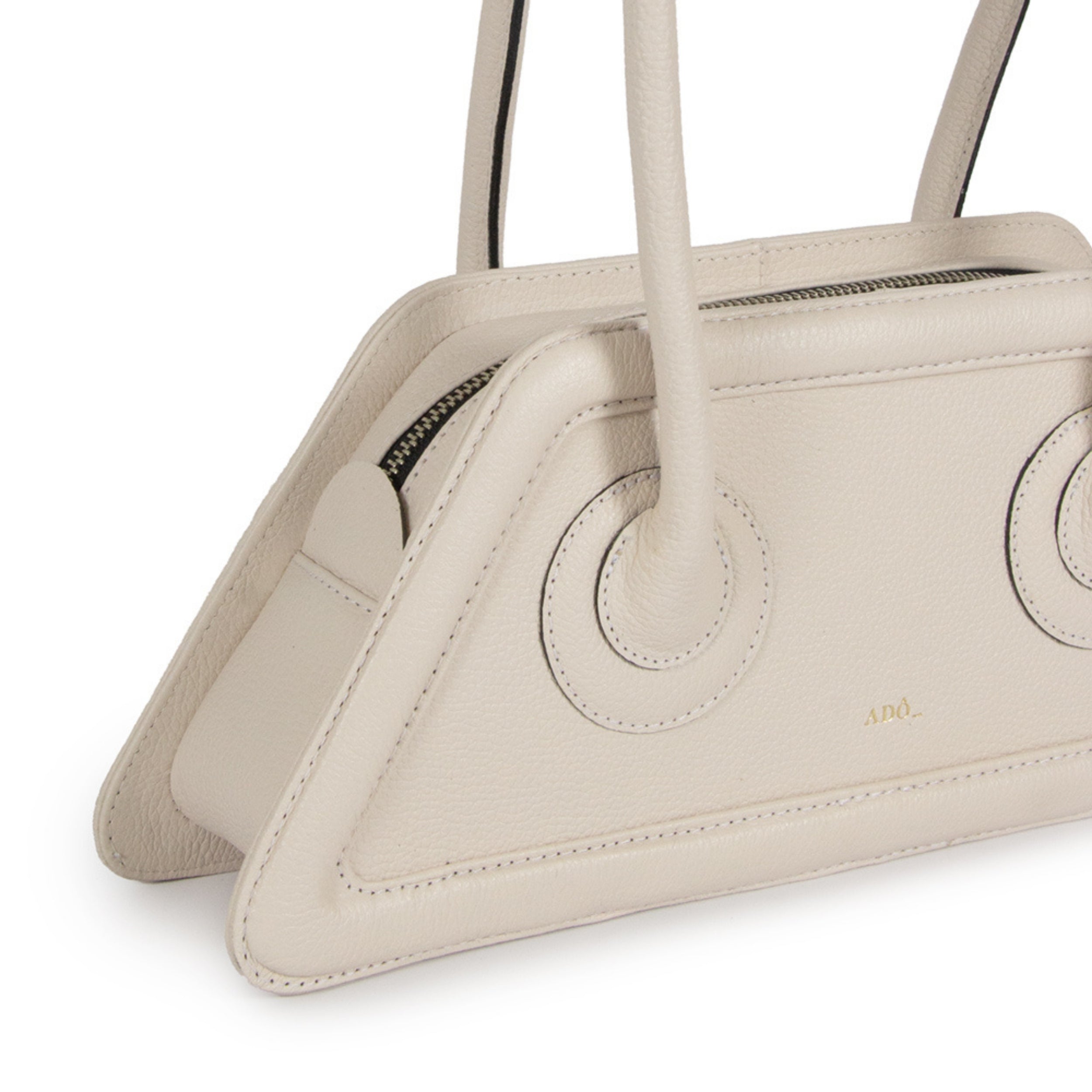 Bolsa Spaghetti Couro Adô Cor Branco Latte