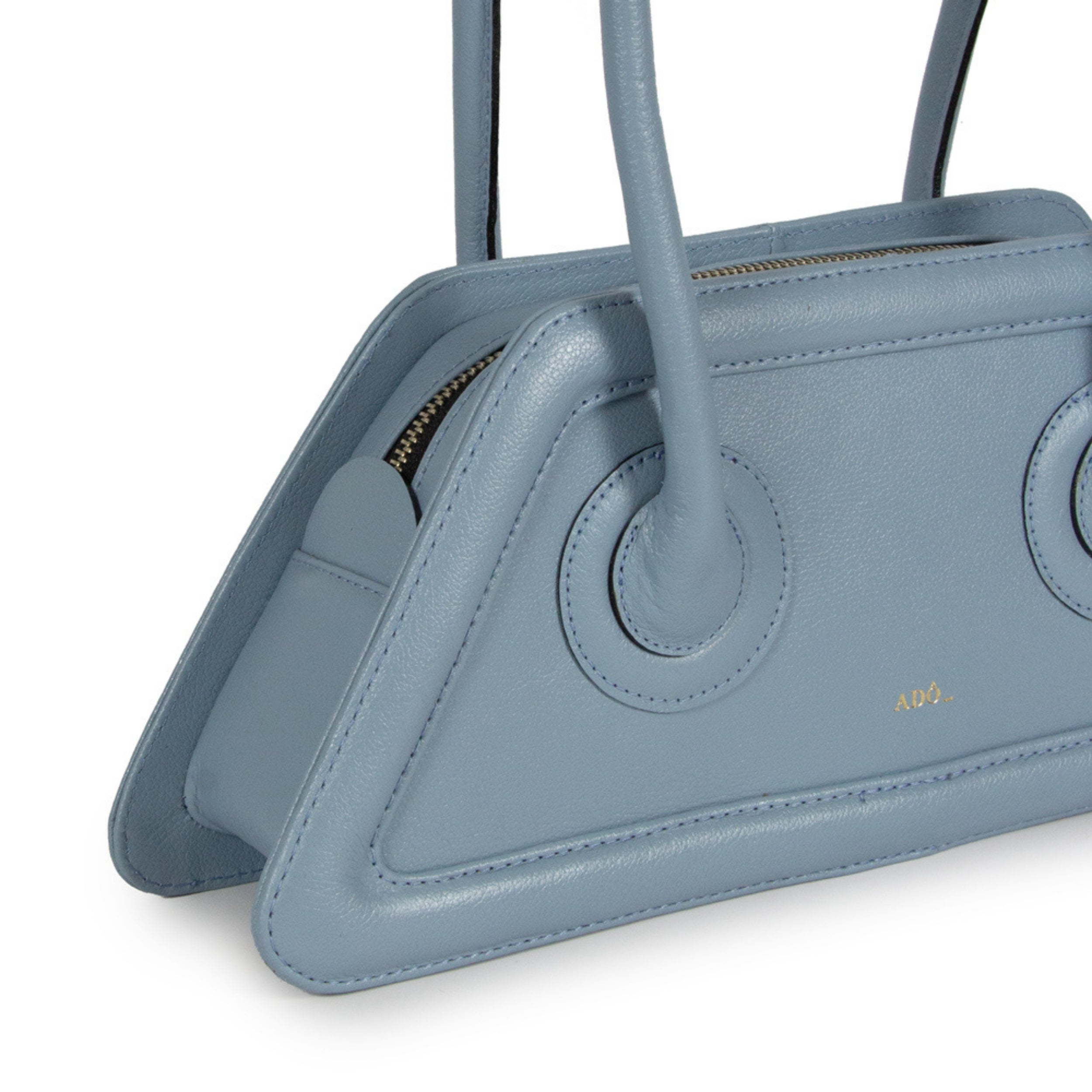 Bolsa Spaghetti Couro Adô Cor Azul Glacial