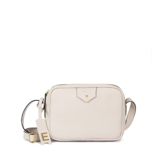 Bolsa Cla e Pequena Couro Adô Cor Branco Latte