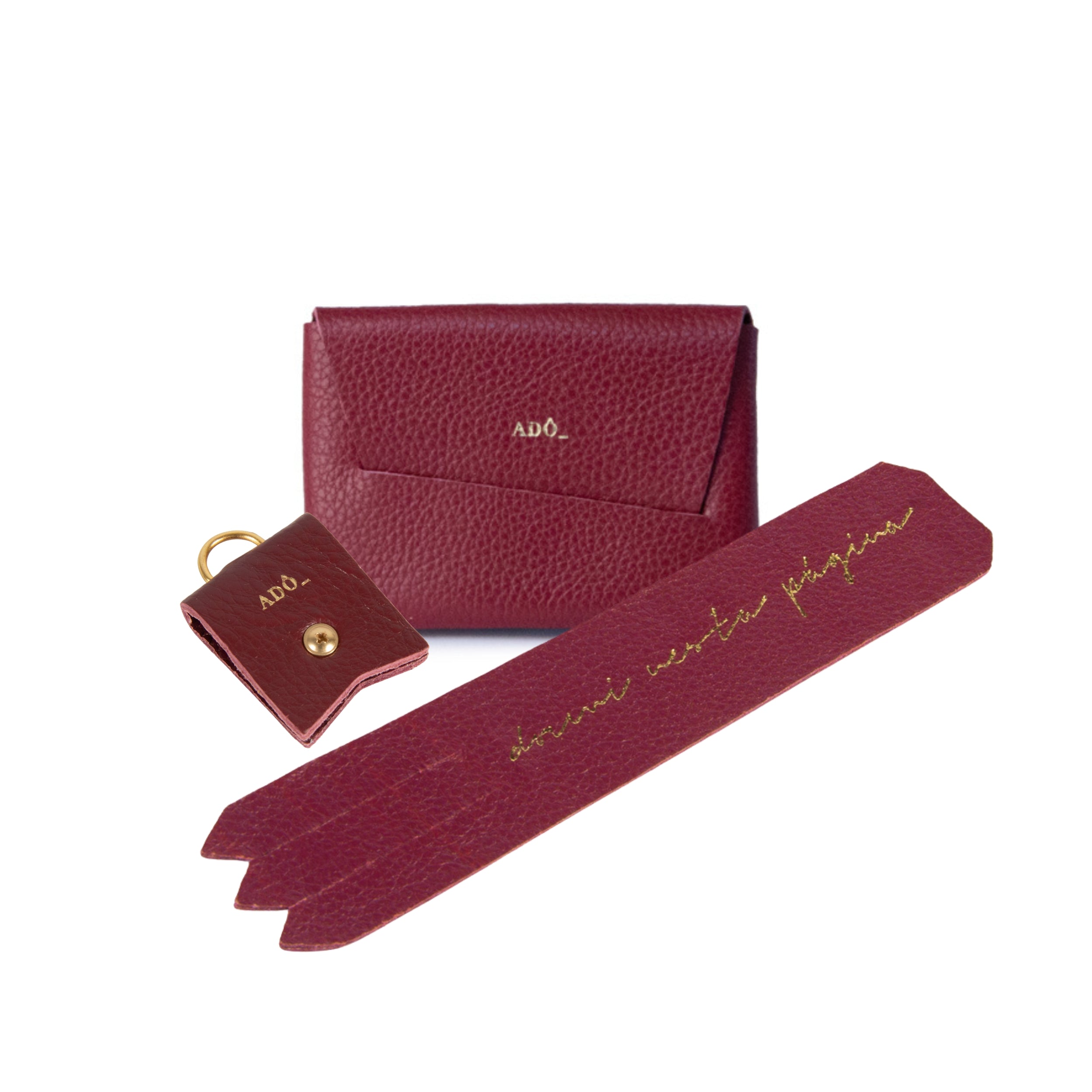 Kit Porta Fio + Marcador de Página + Porta Cartão Dobra Framboesa