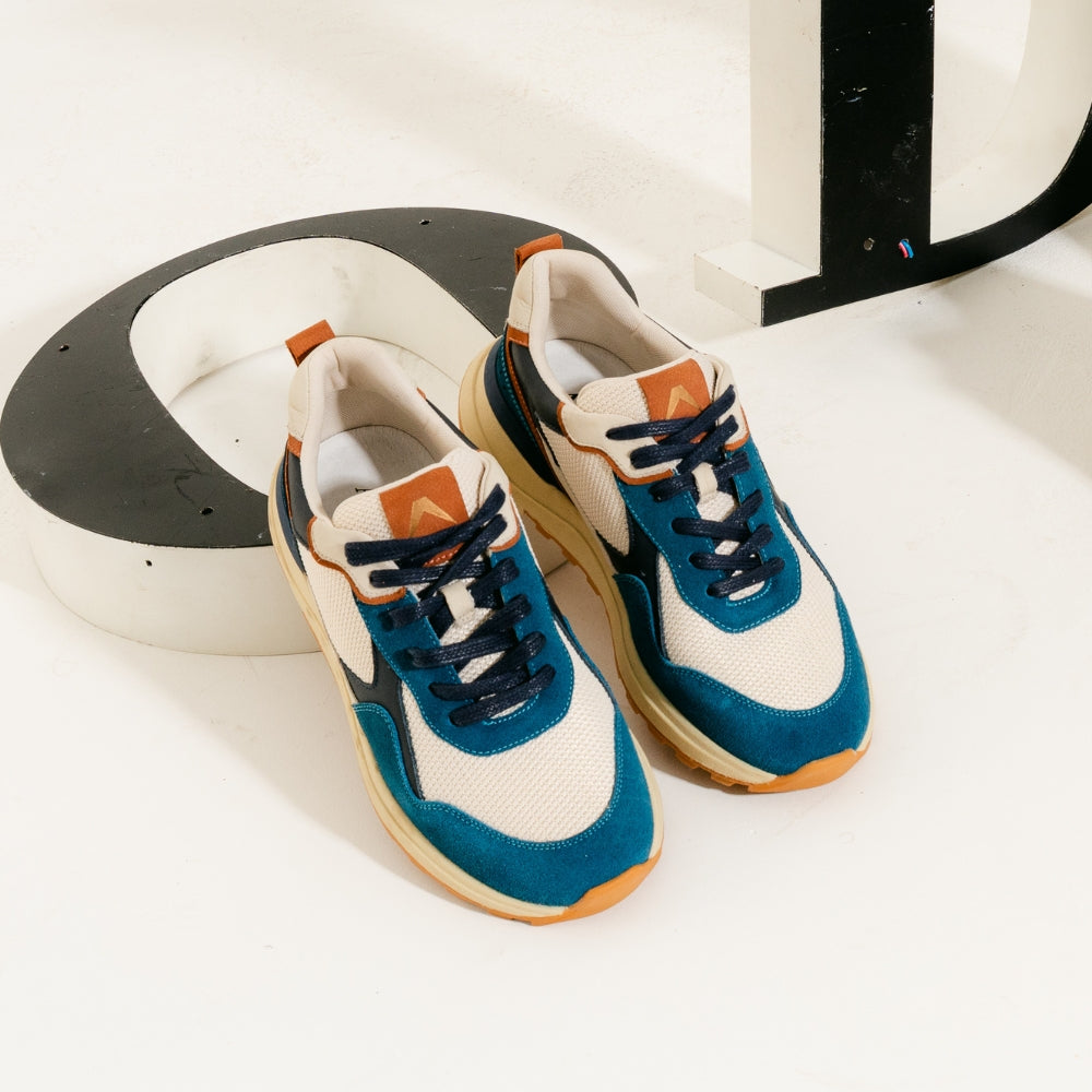 Tênis Zuzu Couro Adô Cor Azul Petroleo