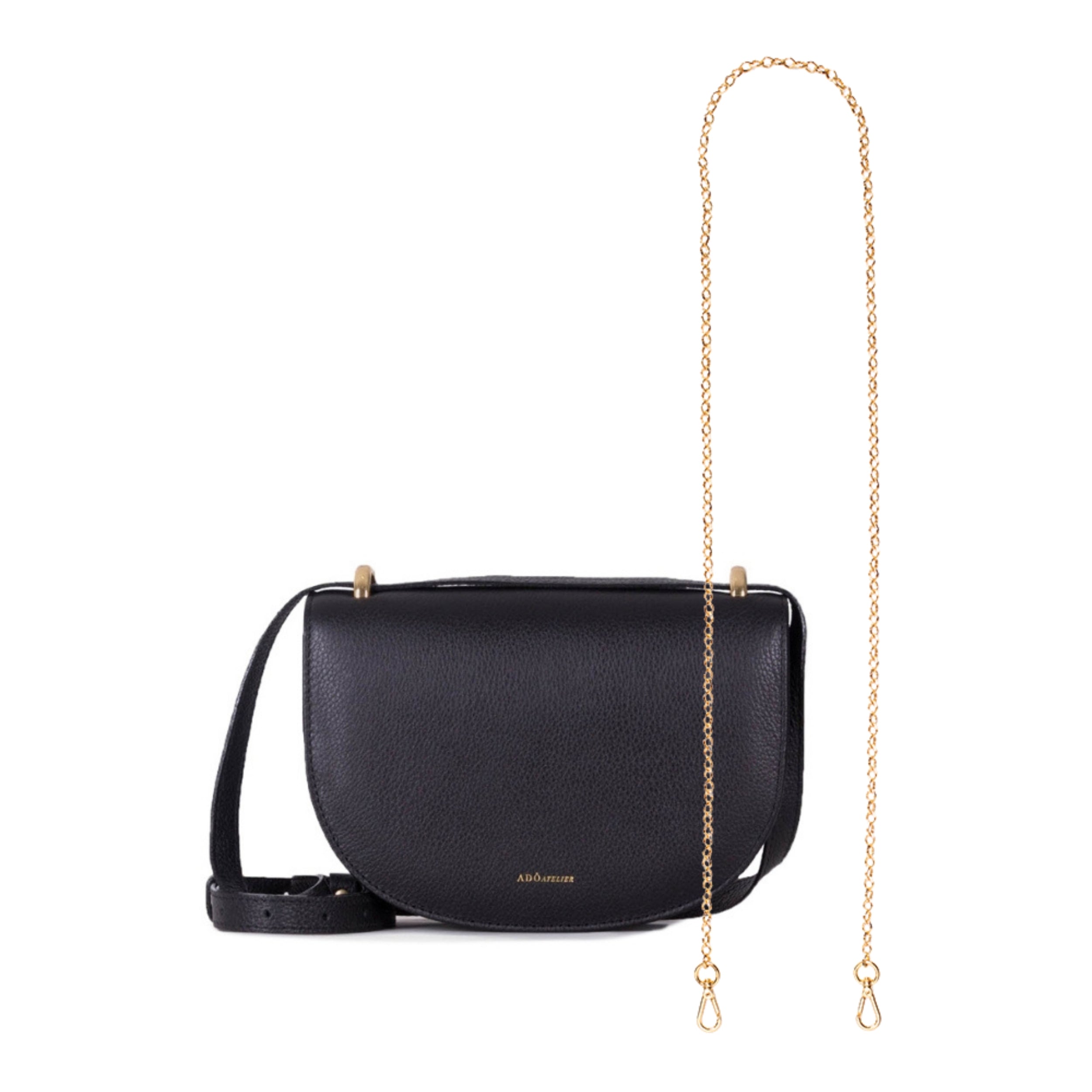 Kit Bolsa Oli Cor Preto + Alça Avulsa Corrente p Dourada