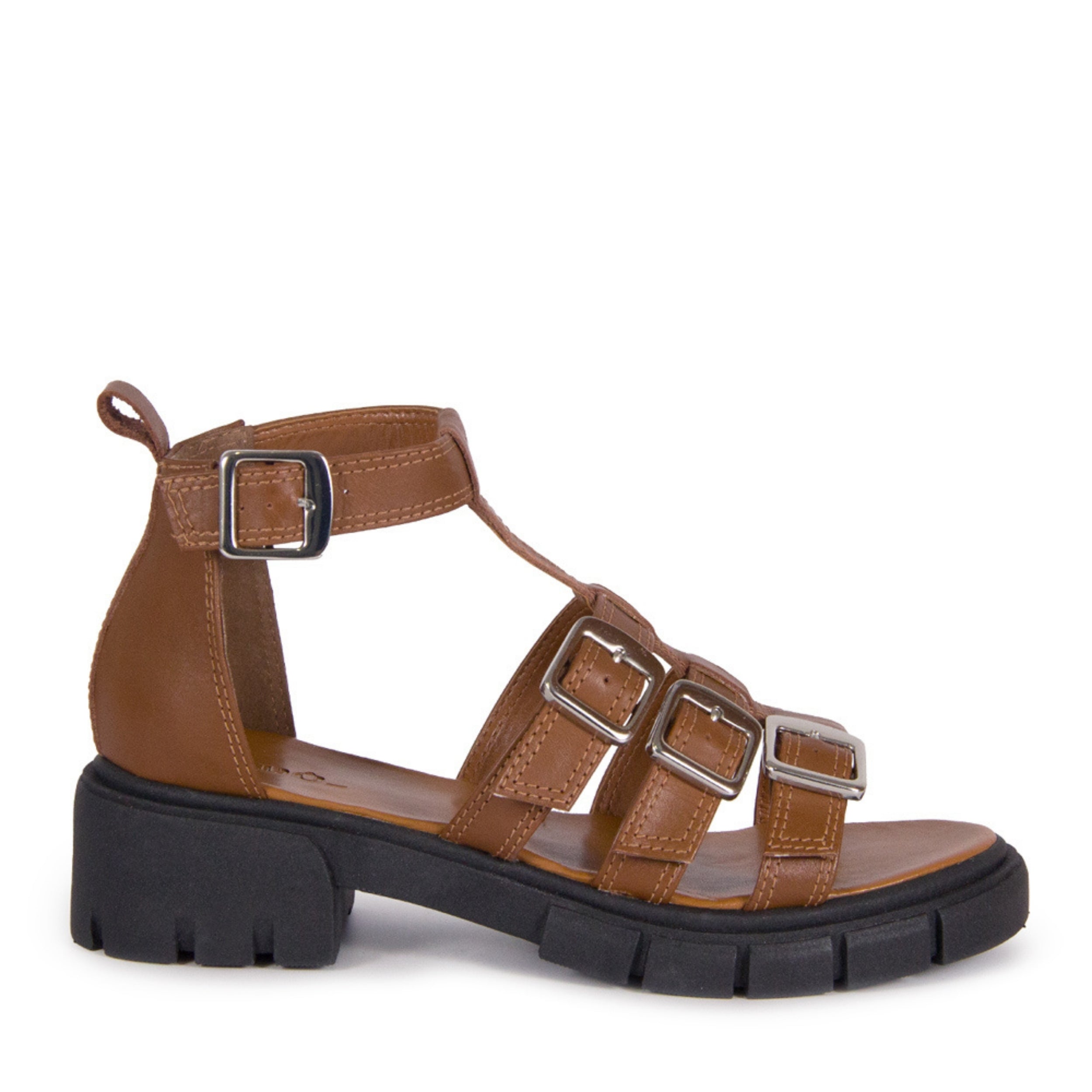 Sandalia Helena Couro Adô Cor Marrom Cacau