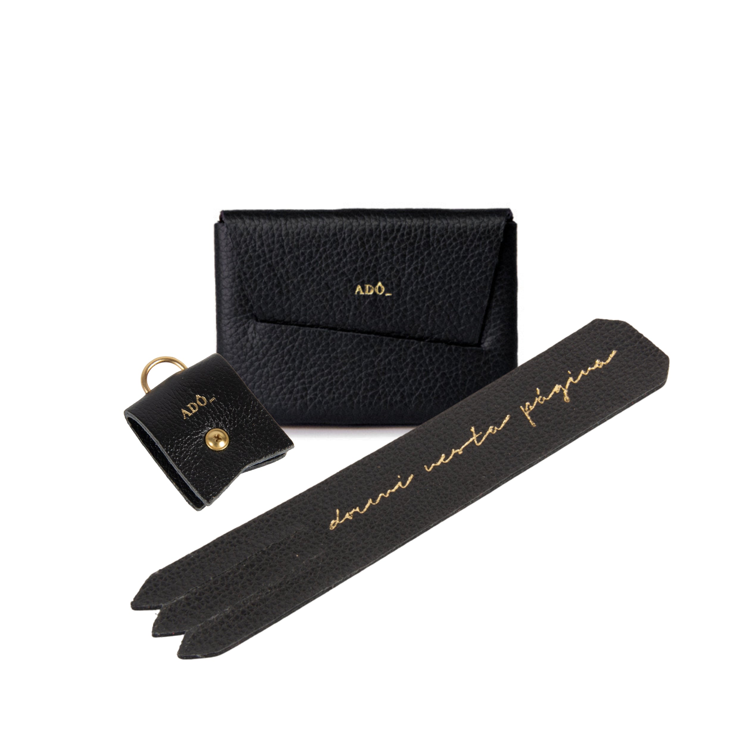 Kit Porta Fio + Marcador de Página + Porta Cartão Dobra Preto