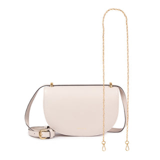 Kit Bolsa Oli Cor Branco Latte + Alça Avulsa Corrente p Dourada