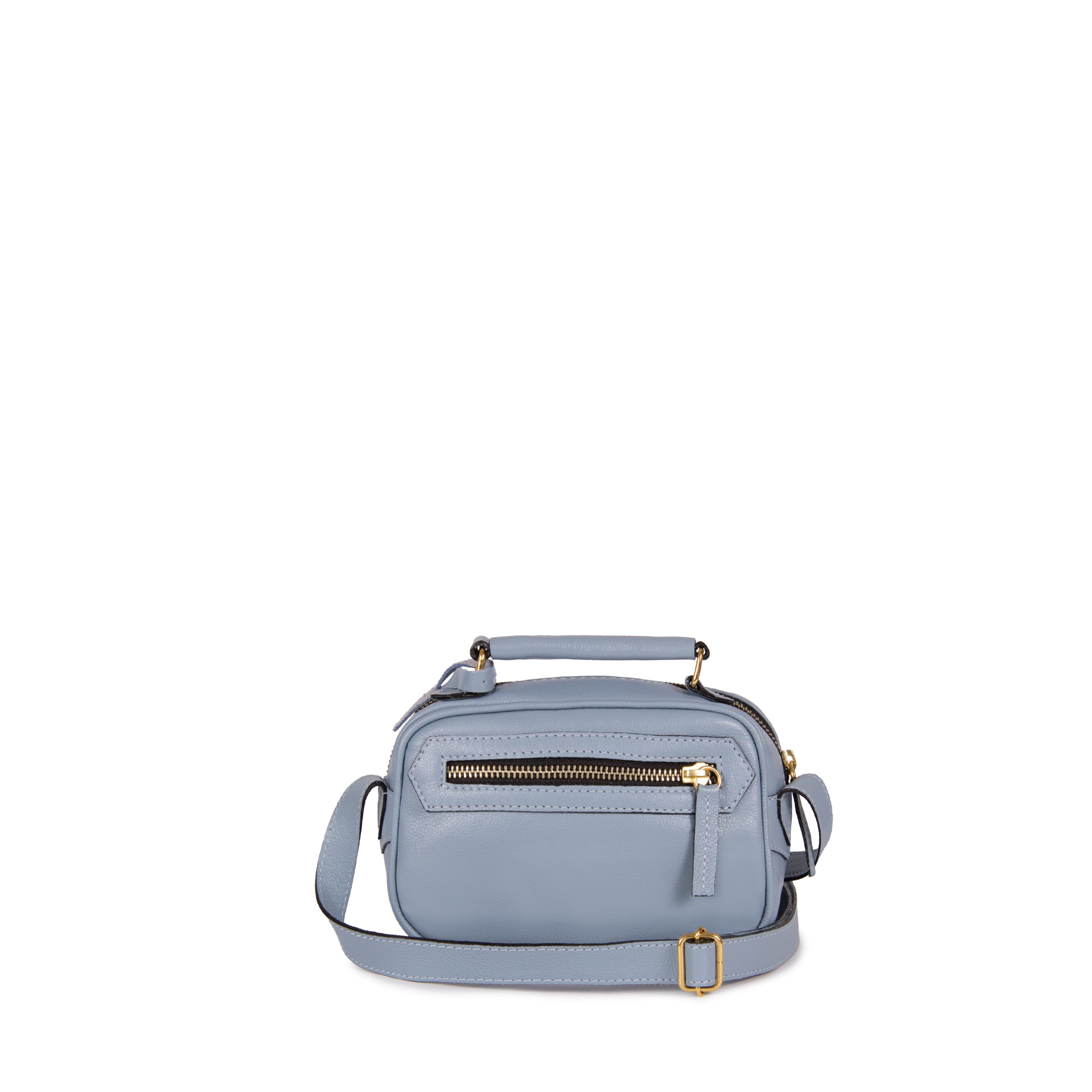 Bolsa Brick E Mini Couro Adô Cor Azul Glacial