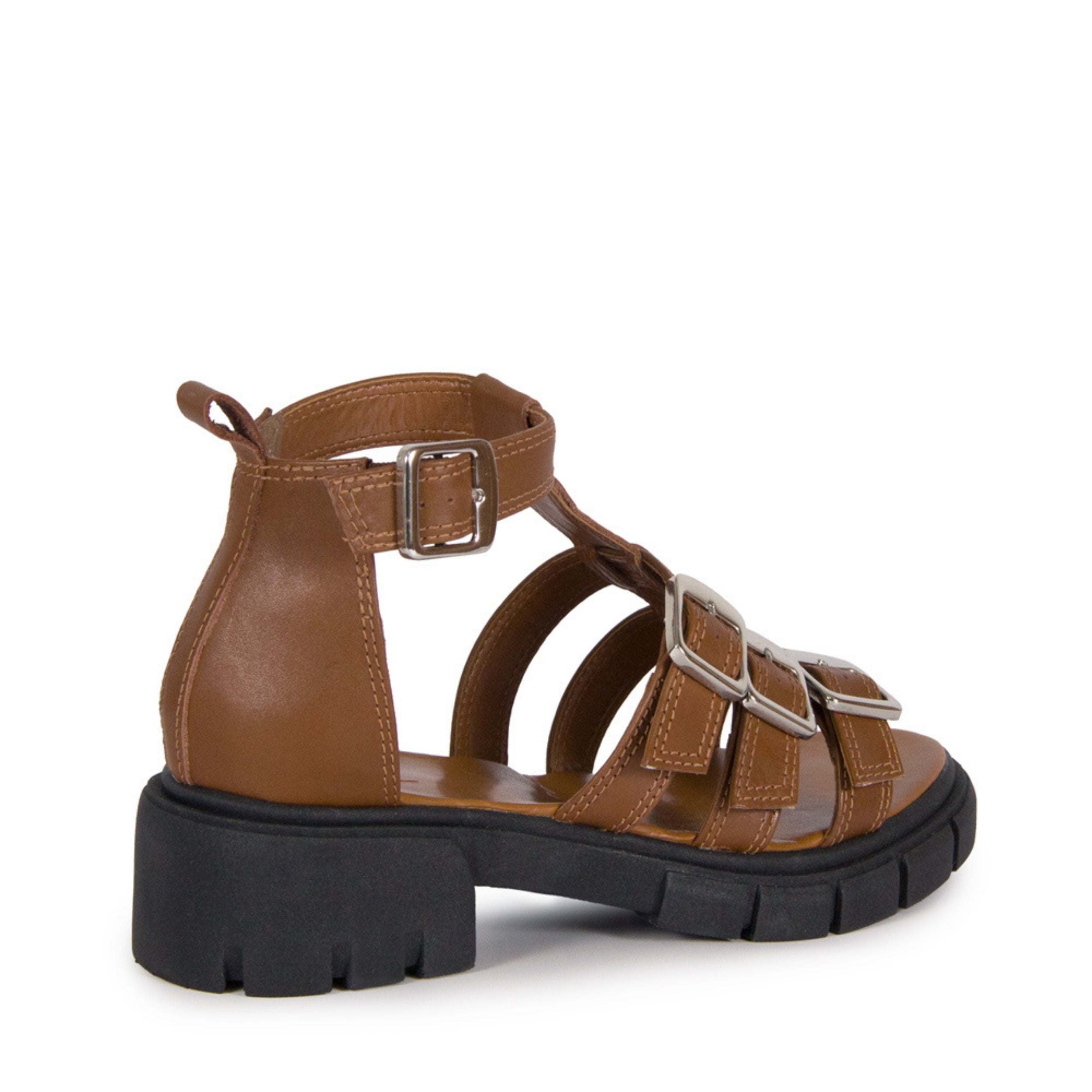 Sandalia Helena Couro Adô Cor Marrom Cacau