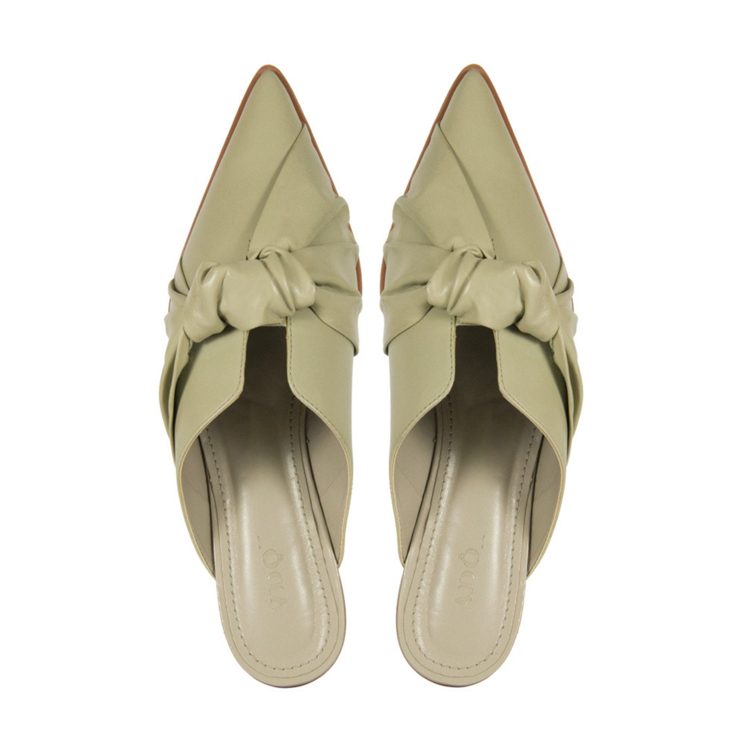 Mule Camille Couro Adô Cor Cinza Fendi