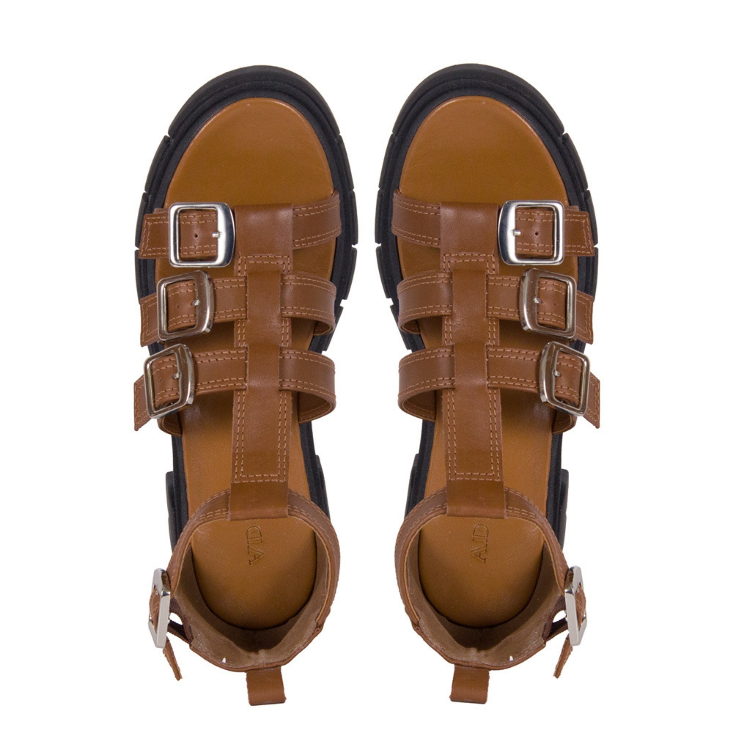 Sandalia Helena Couro Adô Cor Marrom Cacau