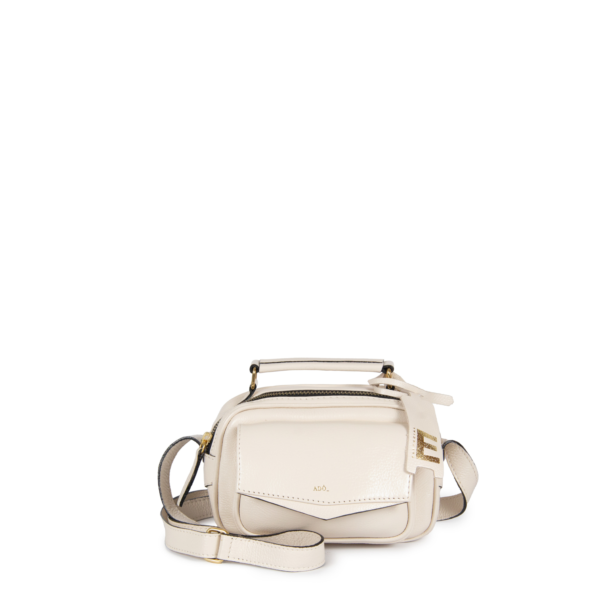 Bolsa Brick E Mini Couro Adô Cor Branco Latte
