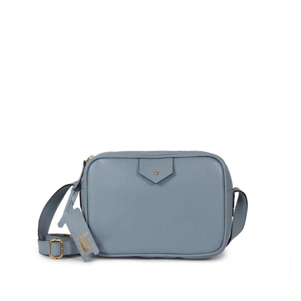 Bolsa Cla e Pequena Couro Adô Cor Azul Glacial