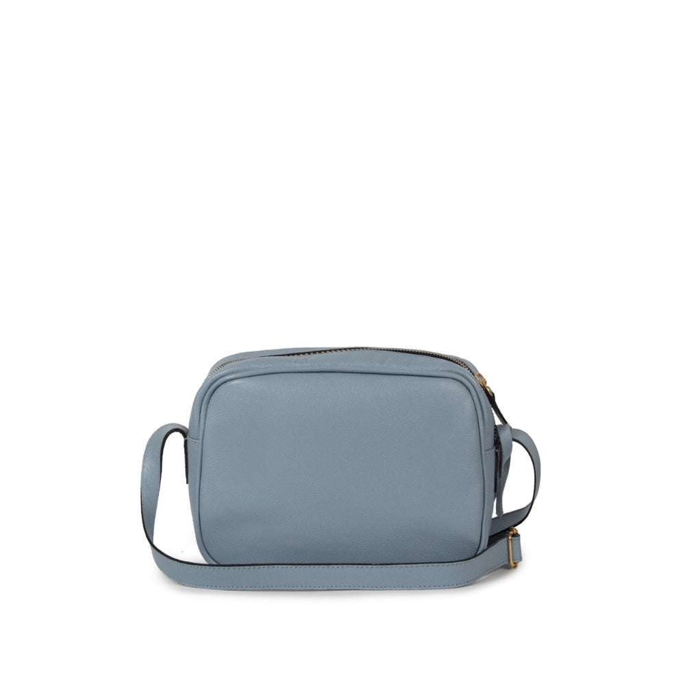 Bolsa Cla e Pequena Couro Adô Cor Azul Glacial