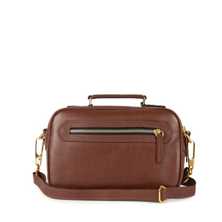 Bolsa Brick Media Couro Adô Cor Marrom Cacau