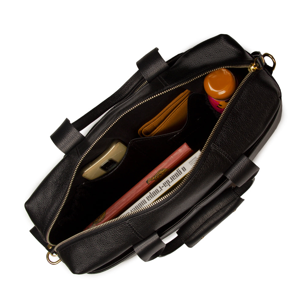 Bolsa Max Cidinha Couro Adô Cor Preto