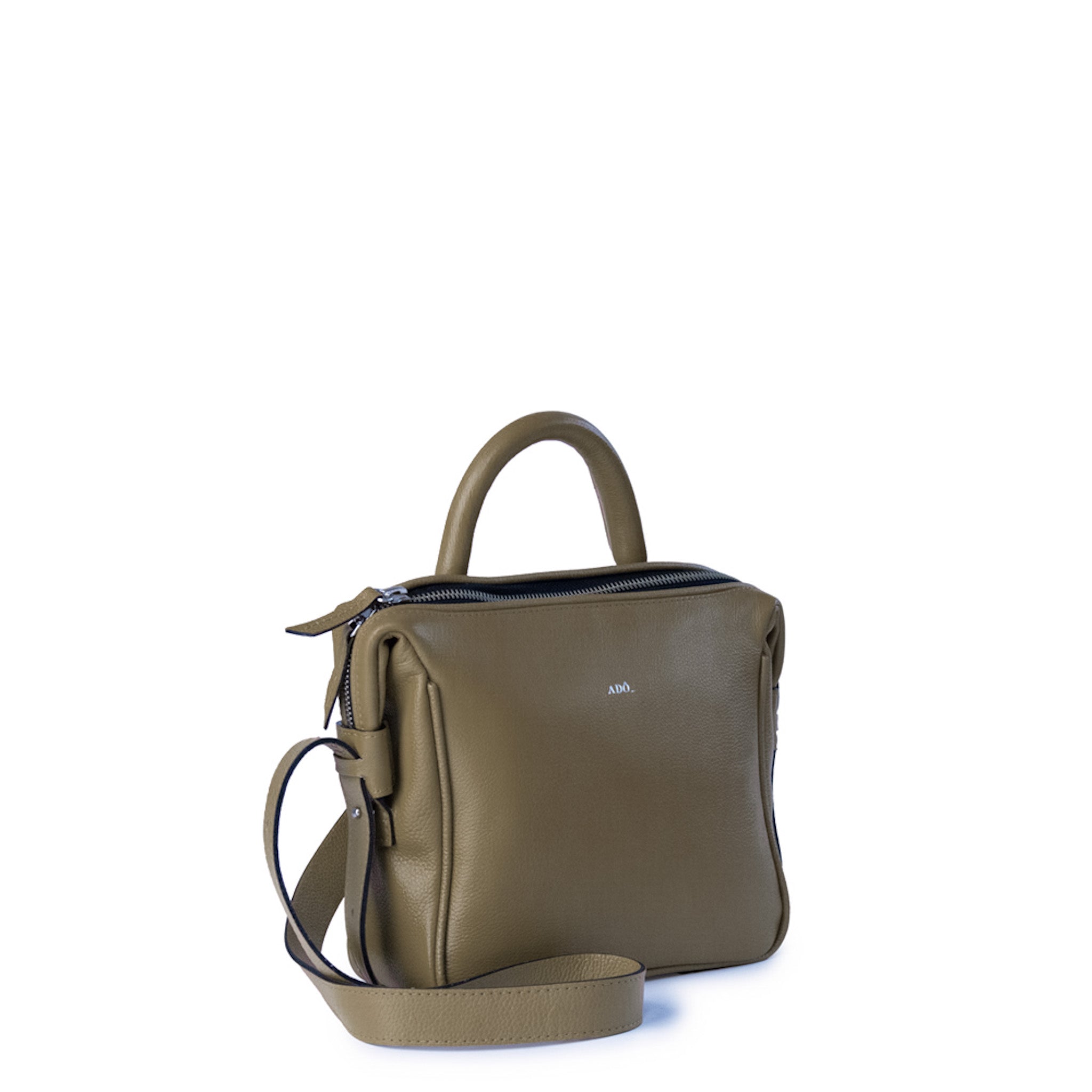 Bolsa Tab Mini Couro Adô Cor Cinza Fendi