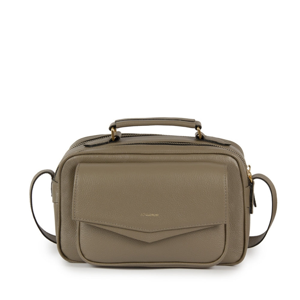 Bolsa Brick E Media Couro Adô Cor Cinza Fendi