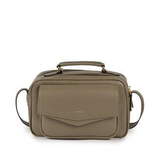 Bolsa Brick E Media Couro Adô Cor Cinza Fendi