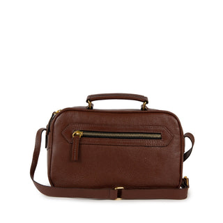 Bolsa Brick E Media Couro Adô Cor Marrom Cacau