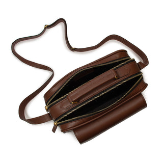 Bolsa Brick E Media Couro Adô Cor Marrom Cacau