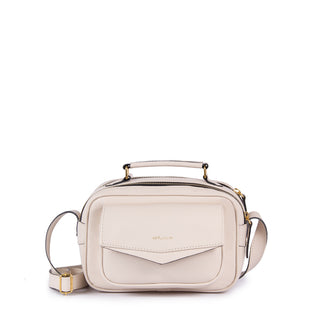 Bolsa Brick E Pequena Couro Adô Cor Branco Latte