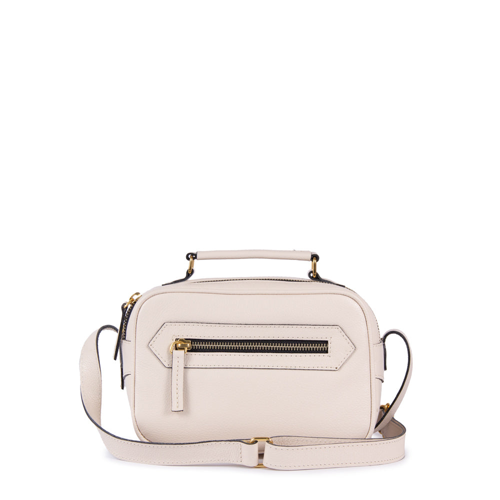 Bolsa Brick E Pequena Couro Adô Cor Branco Latte