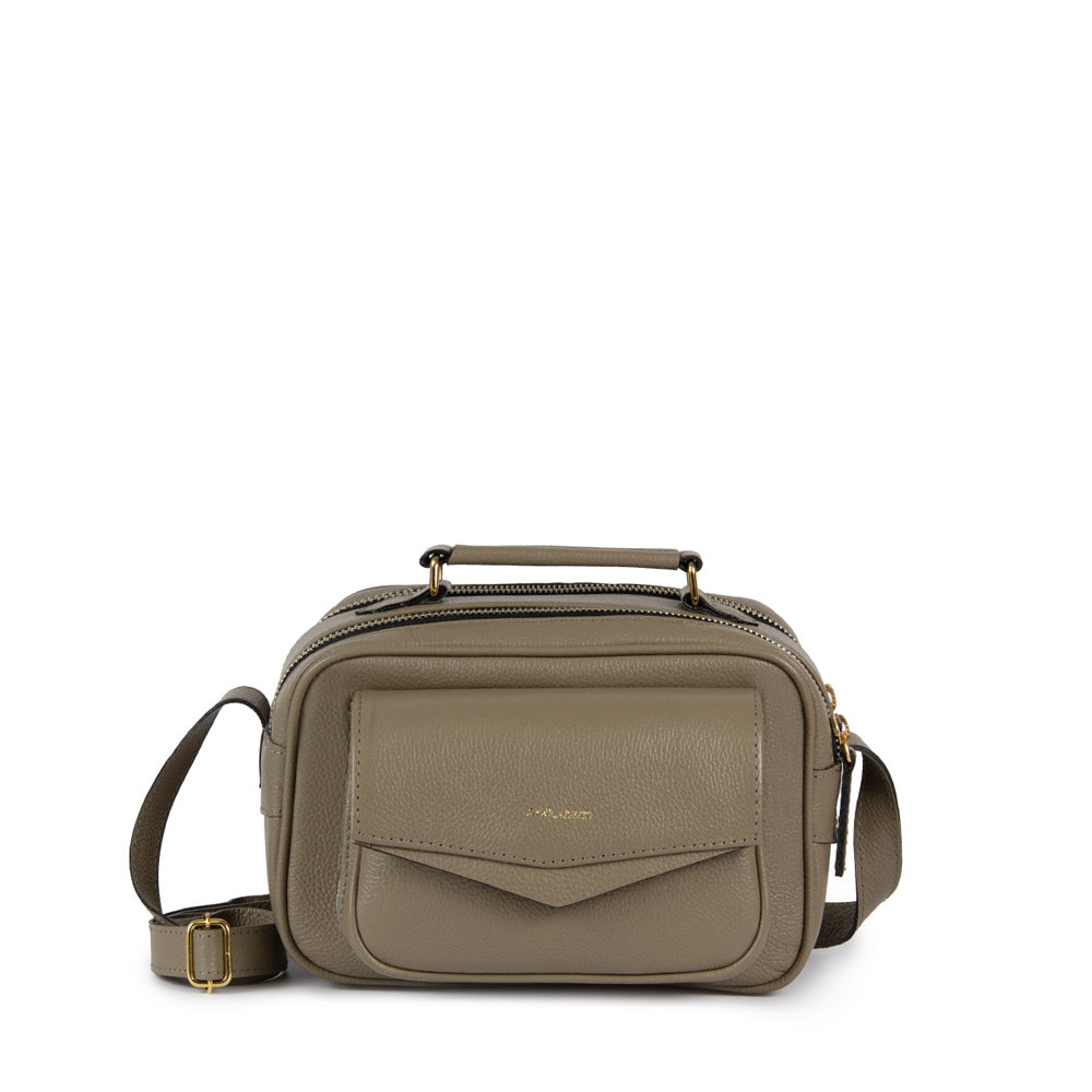 Bolsa Brick E Pequena Couro Adô Cor Cinza Fendi