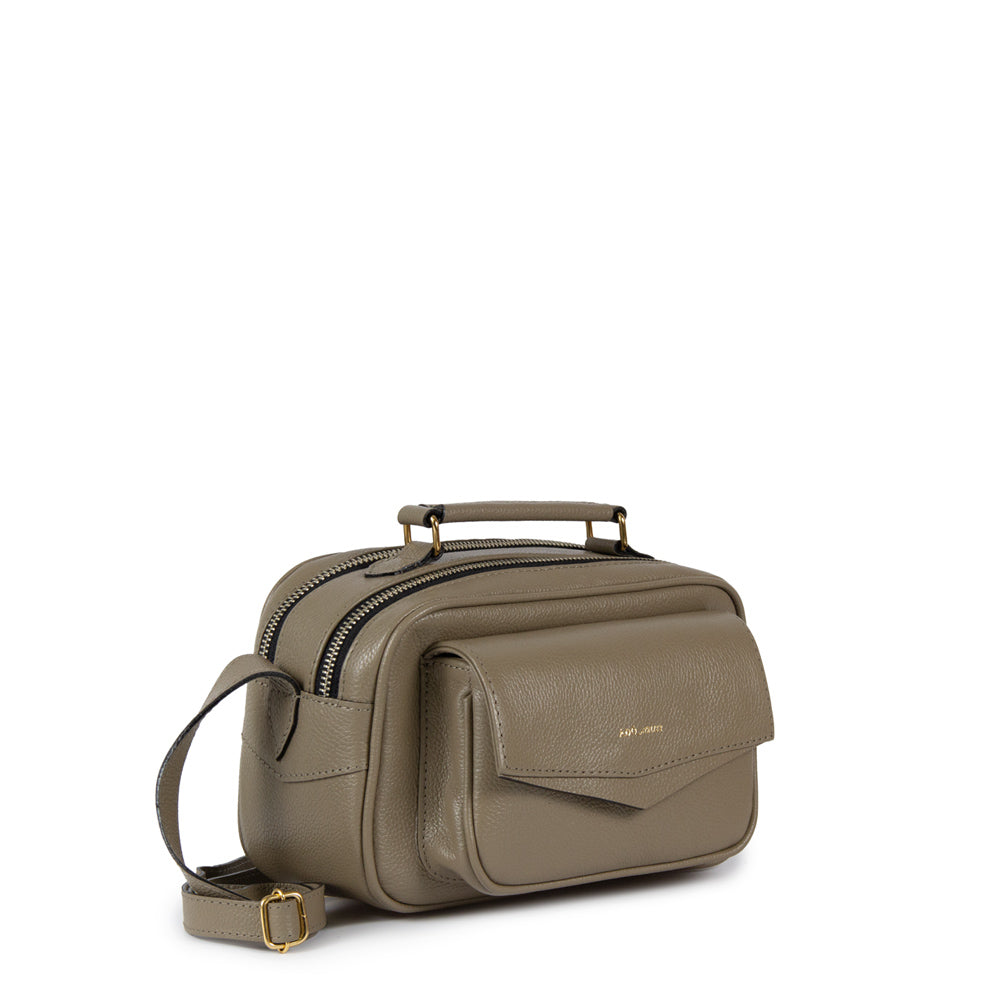 Bolsa Brick E Pequena Couro Adô Cor Cinza Fendi