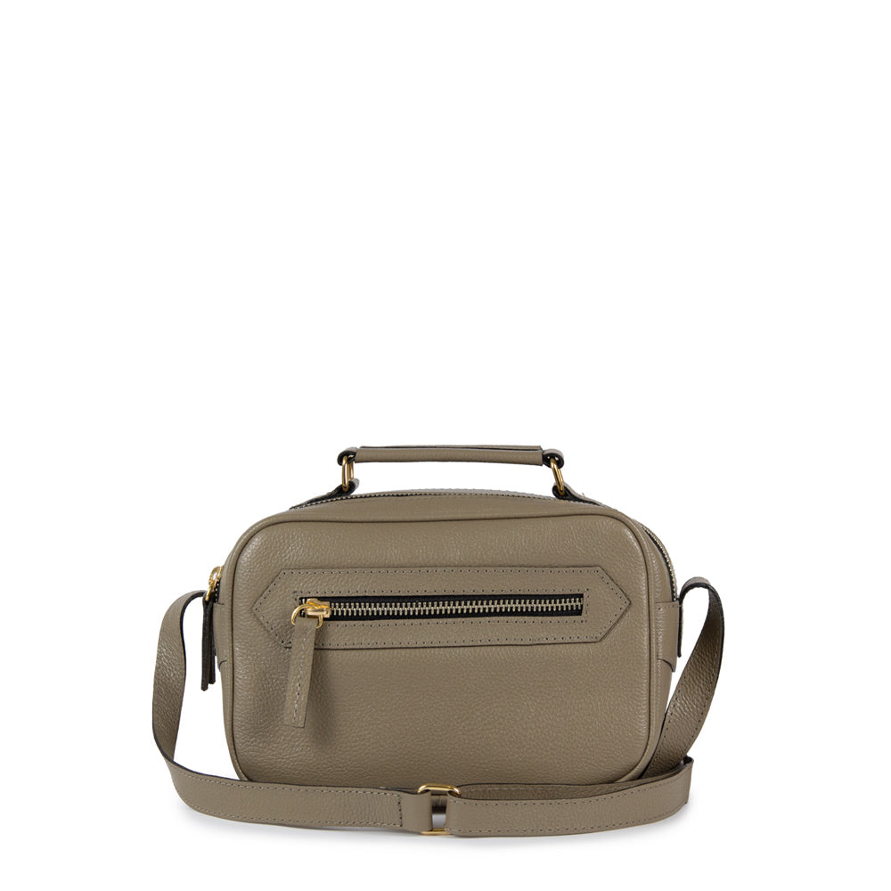 Bolsa Brick E Pequena Couro Adô Cor Cinza Fendi