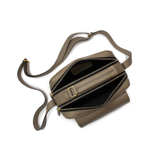 Bolsa Brick E Pequena Couro Adô Cor Cinza Fendi