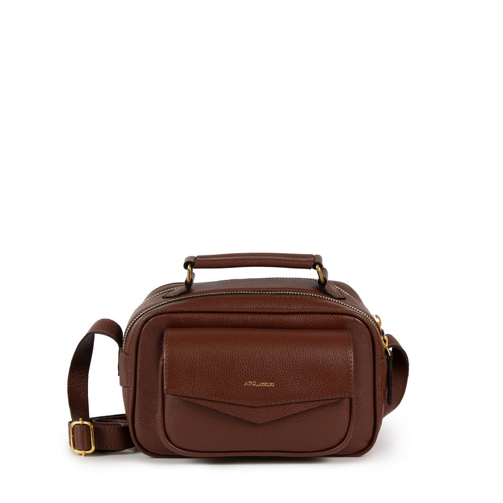 Bolsa Brick E Pequena Couro Adô Cor Marrom Cacau
