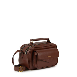 Bolsa Brick E Pequena Couro Adô Cor Marrom Cacau