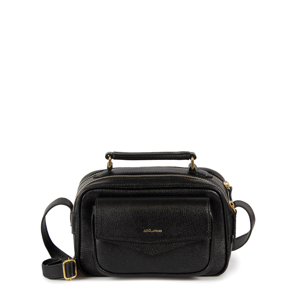 Bolsa Brick E Pequena Couro Adô Cor Preto