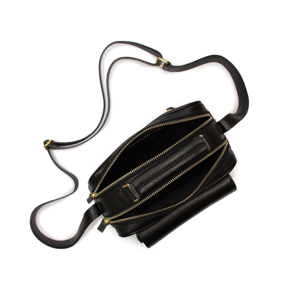 Bolsa Brick E Pequena Couro Adô Cor Preto