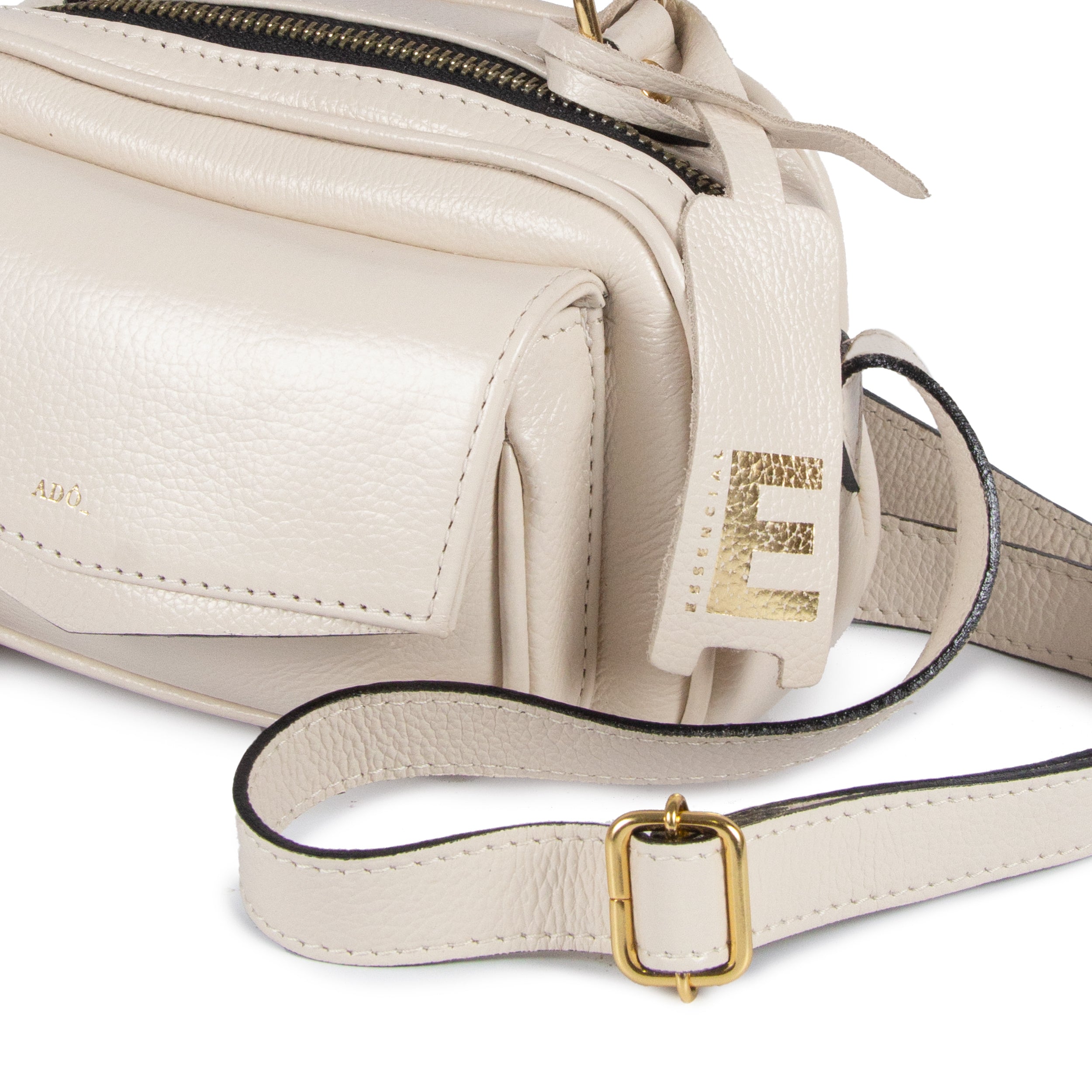 Bolsa Brick E Mini Couro Adô Cor Branco Latte